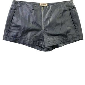 L’agence gunmetal leather shorts